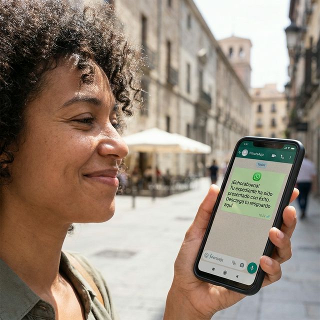 Notificación de éxito WhatsApp